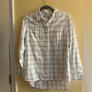 Madewell White and Navy Plaid Shirt, women’s medium